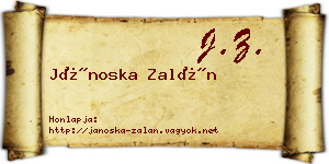 Jánoska Zalán névjegykártya